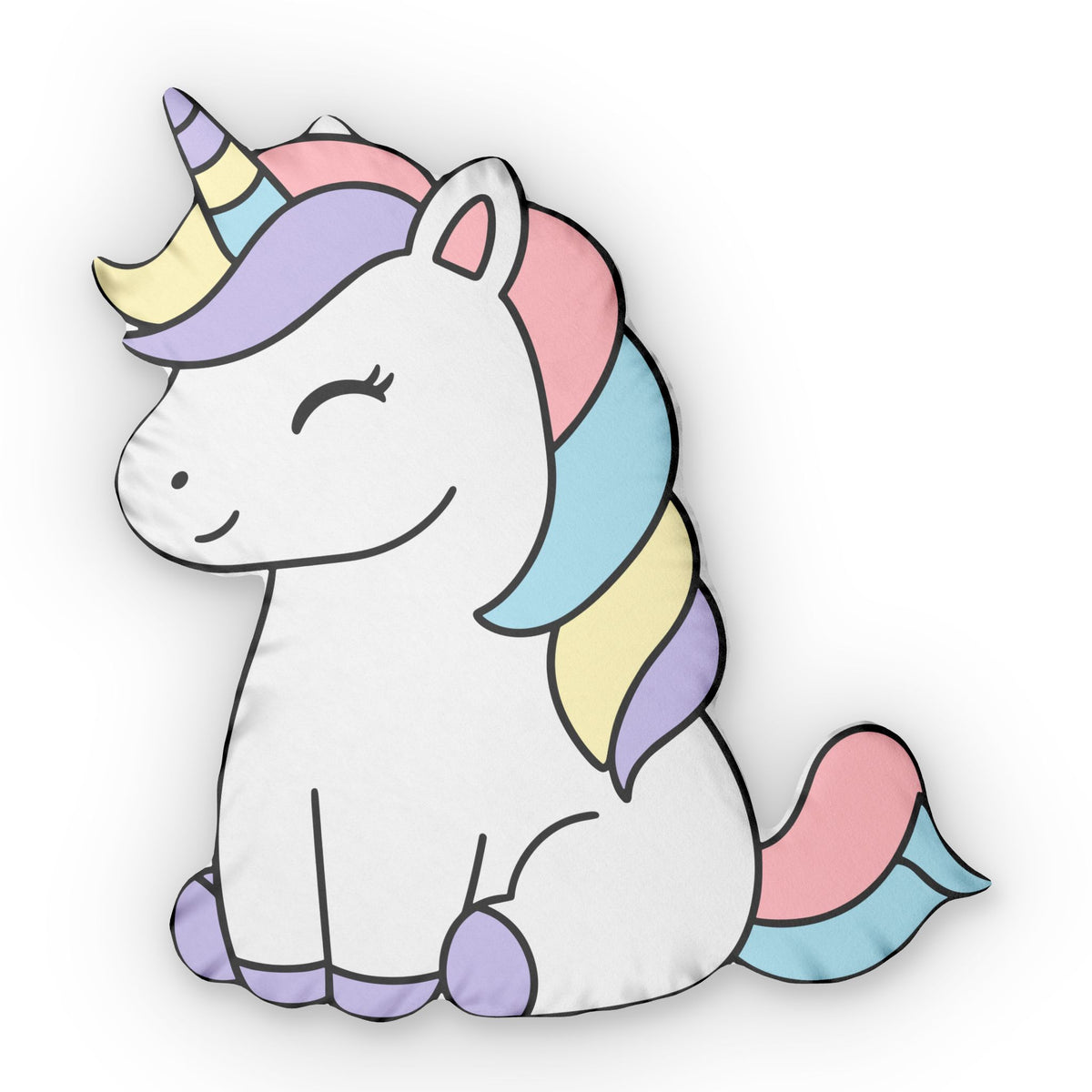 Rainbow Magical Unicorn Shaped Pillow