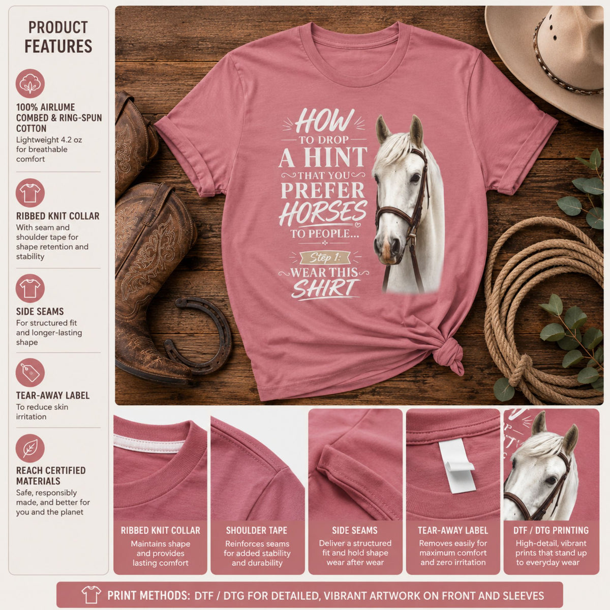 Prefer Horses Over People T-Shirt ā view 7