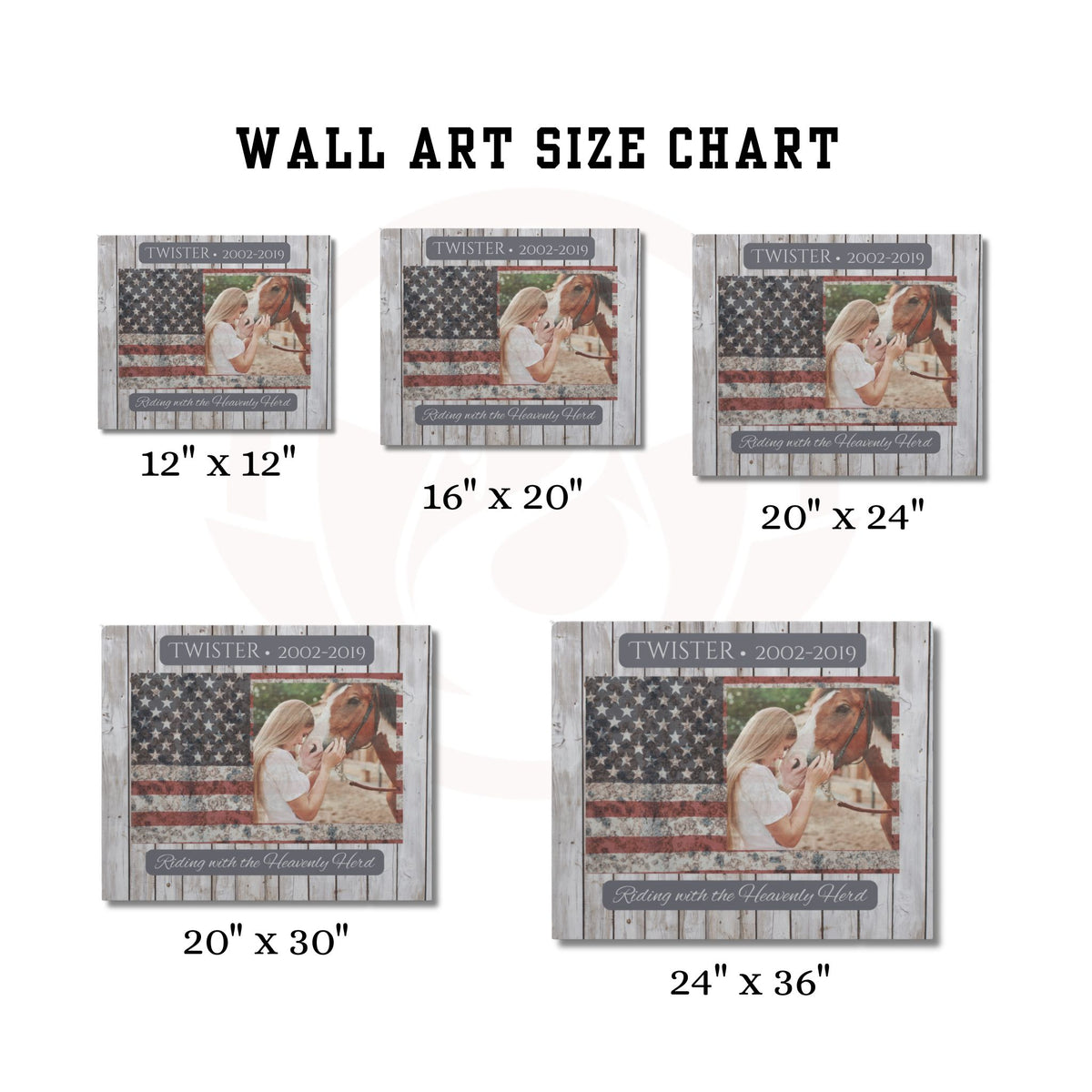 Heavenly Herd Flag Horse Memorial Canvas – view 8
