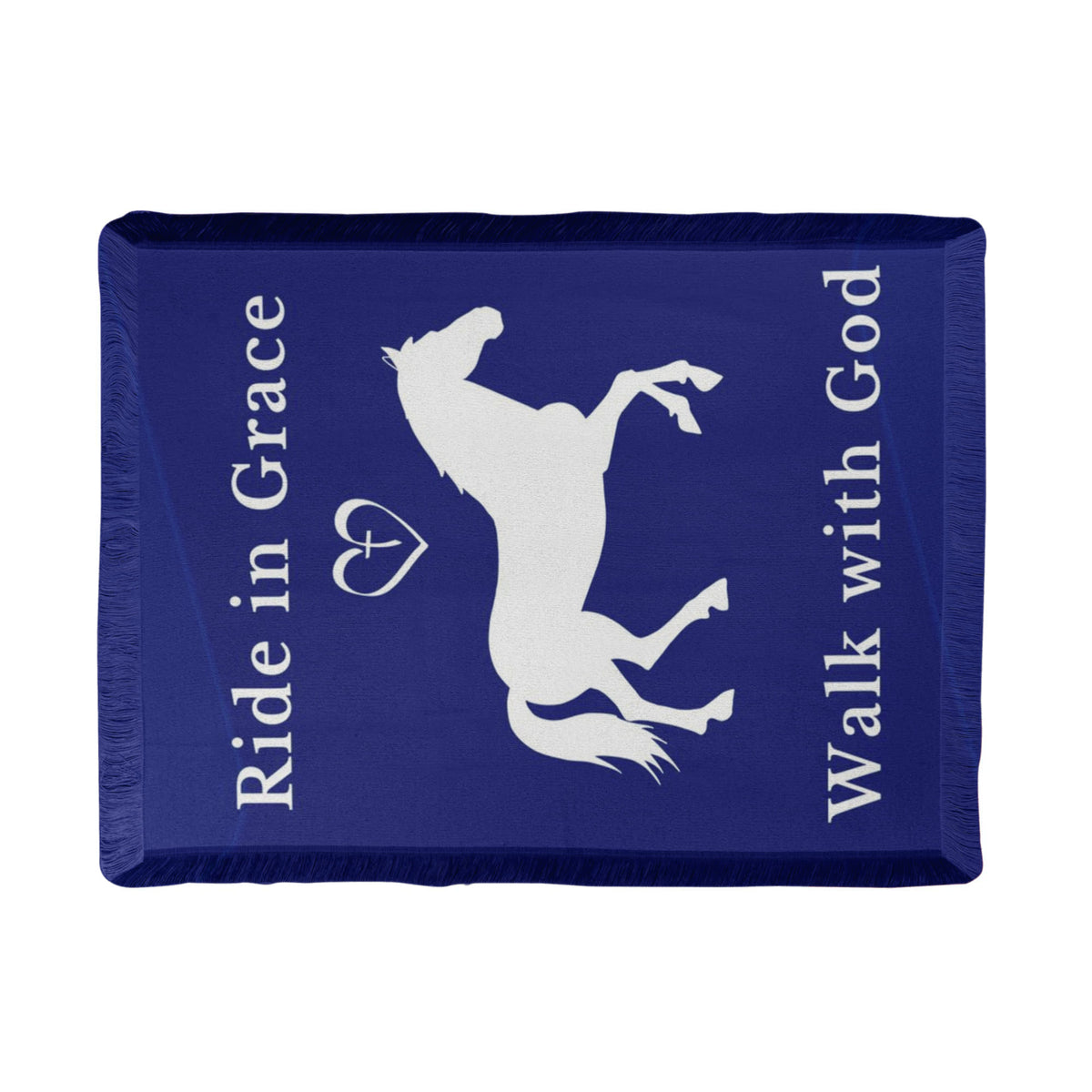 Ride in Grace, Walk with God Woven Blanket – Christian Horse Lover Faith Throw – view 10