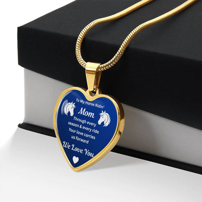 Horse Ridin Mom Heart-Shaped Necklace – view 6