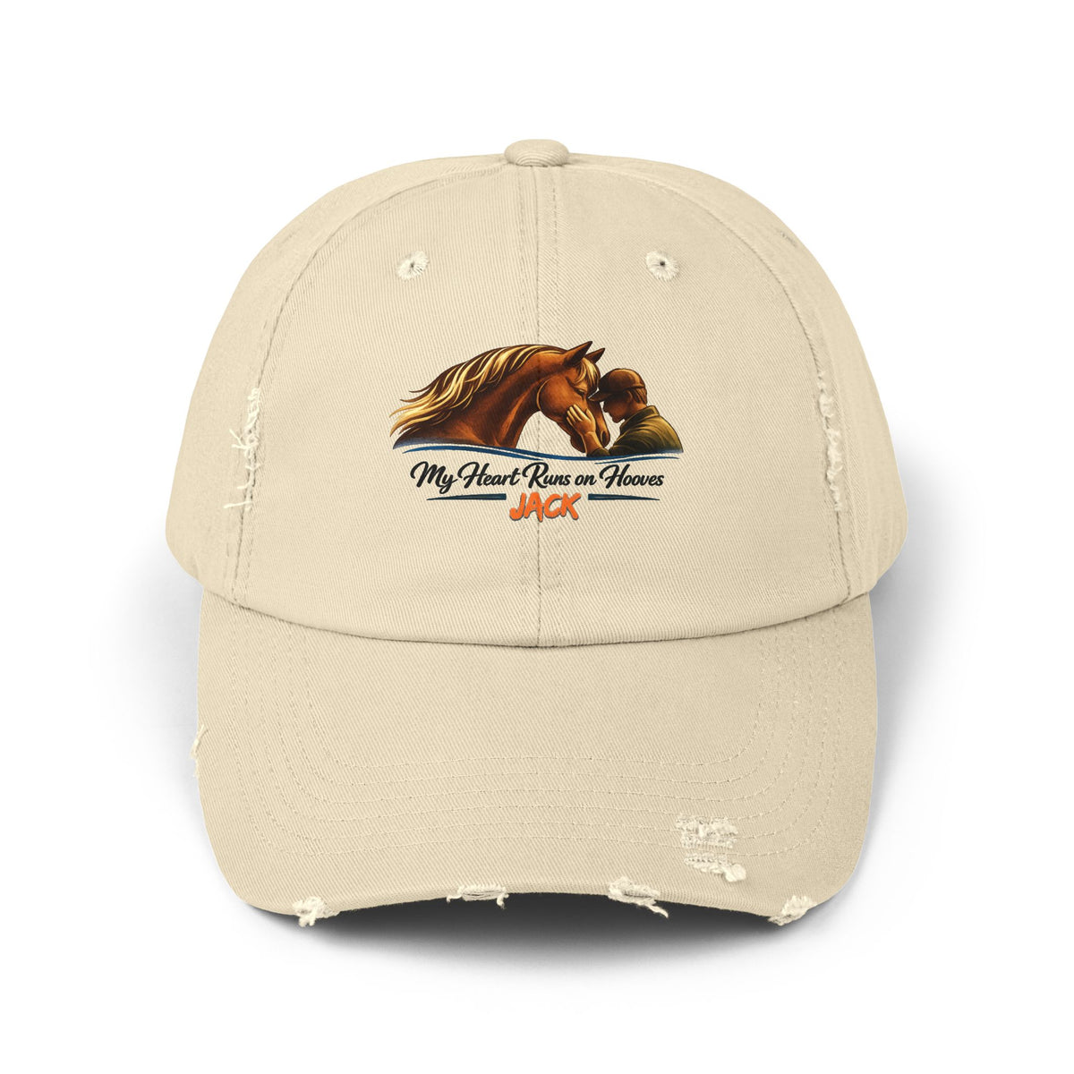 Heart Runs on Hooves Personalized Distressed Cap – view 4