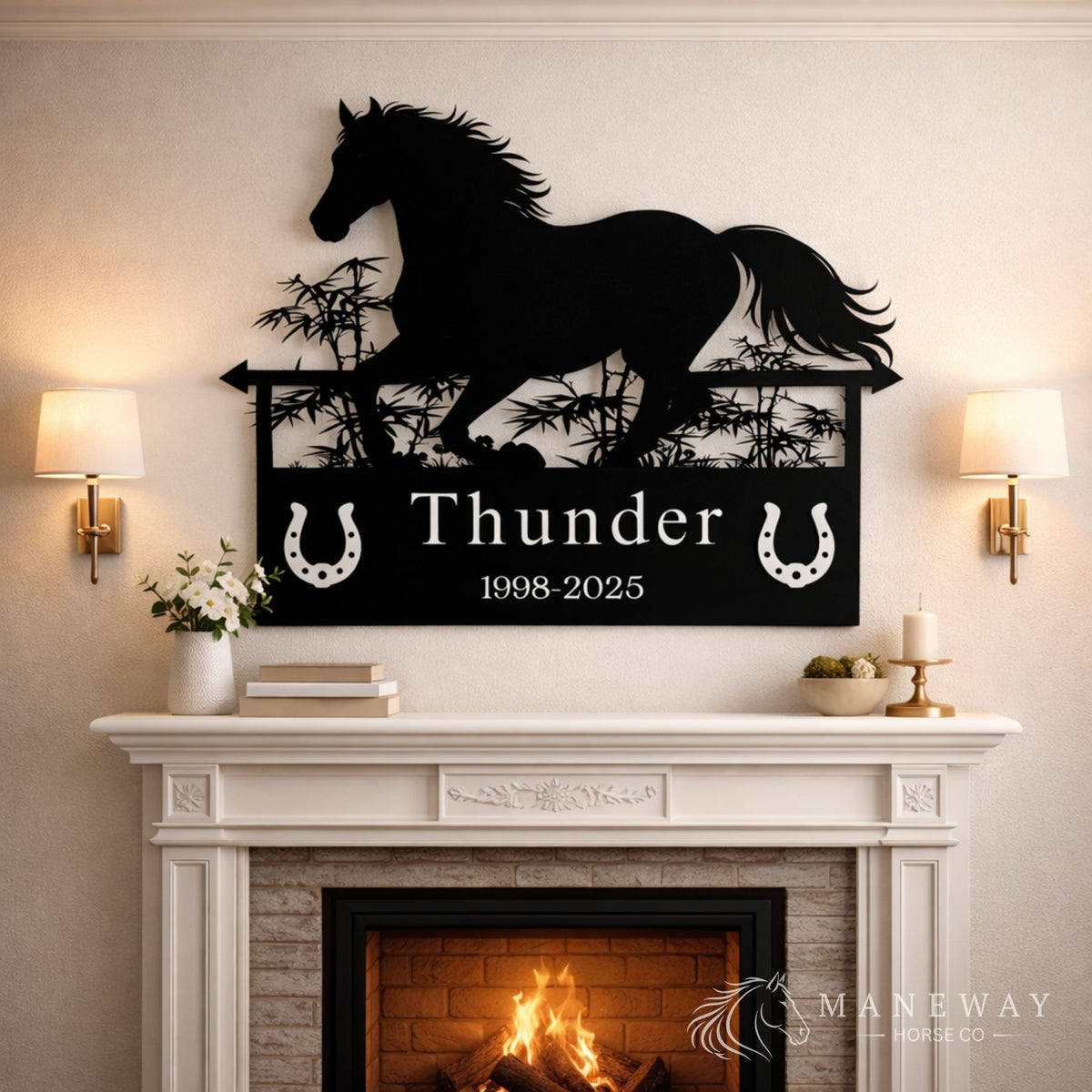 Thunder Horse Metal Memorial Stall Sign – view 4