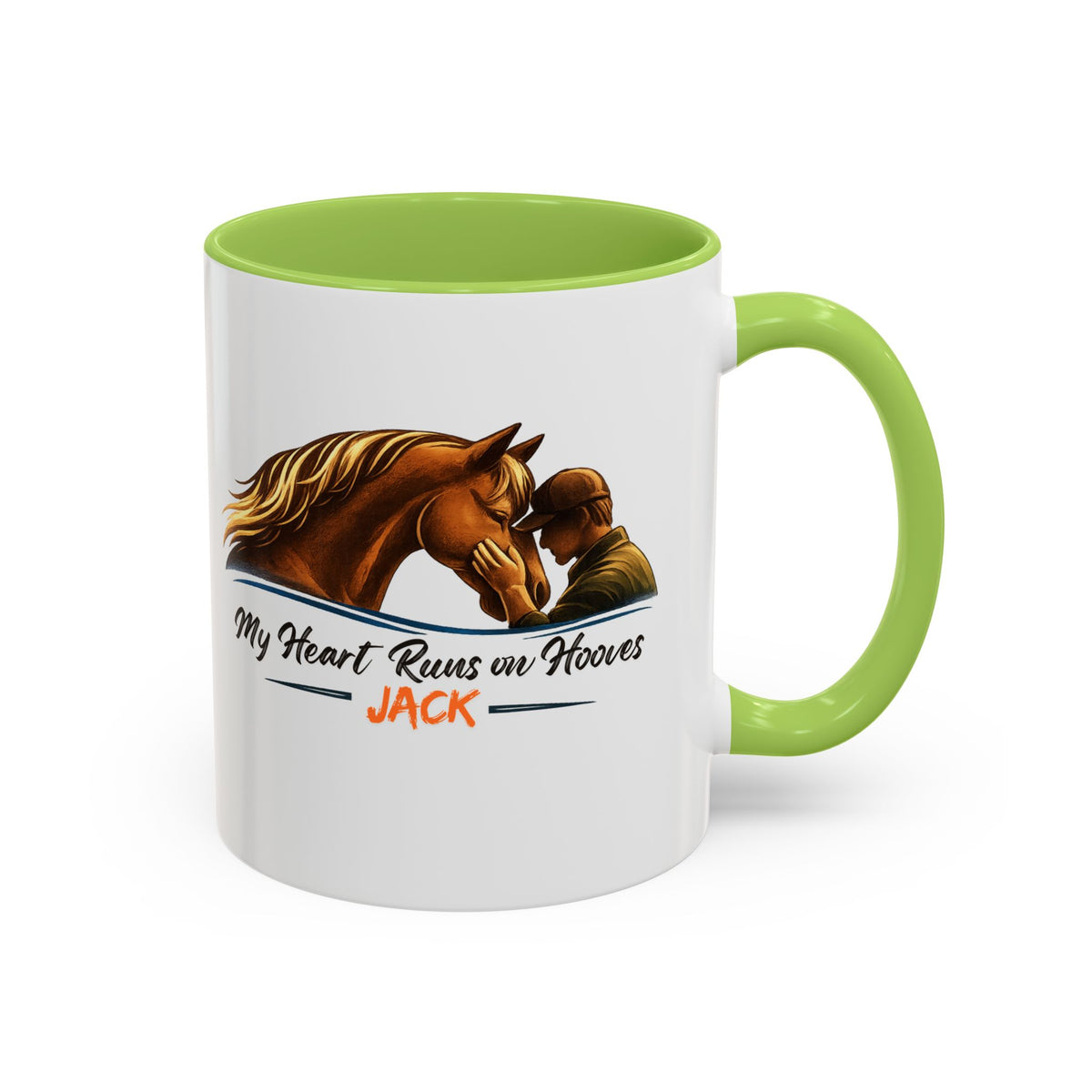 Heart Runs on Hooves Male Two-Tone Mug – view 13