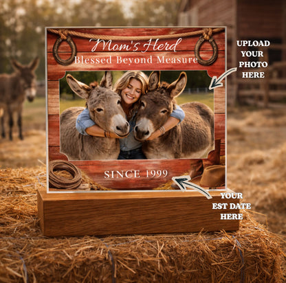 Blessed Donkey Mom Acrylic Photo Plaque