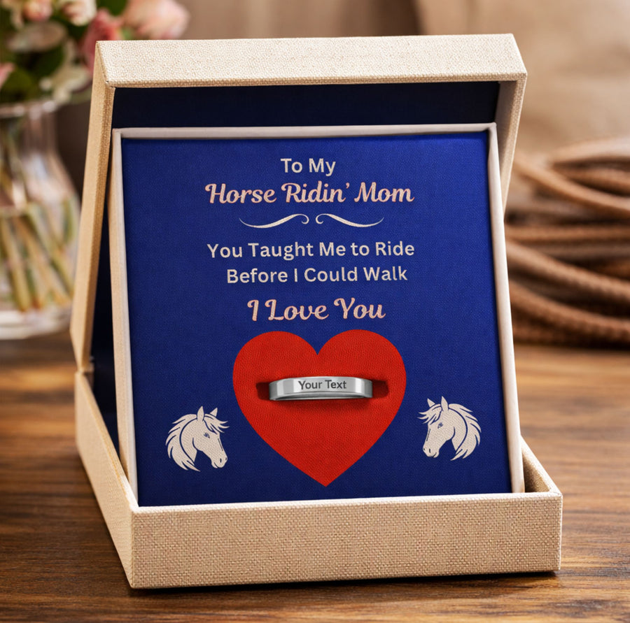 Horseback Riding Mom Message Ring