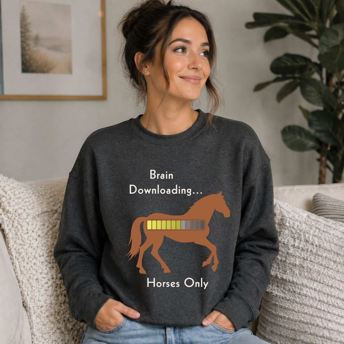 Brain Downloading Horses Sweatshirt – view 2