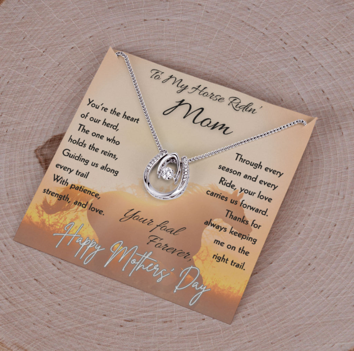 Equestrian Mom Horseshoe Pendant Necklace – view 11
