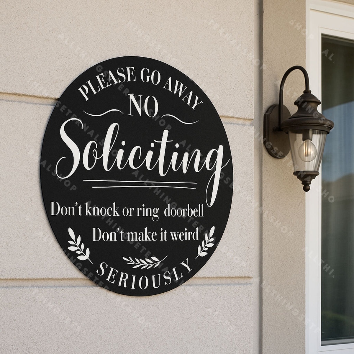 No Soliciting Metal Yard Sign – Modern Private Property Outdoor Decor
