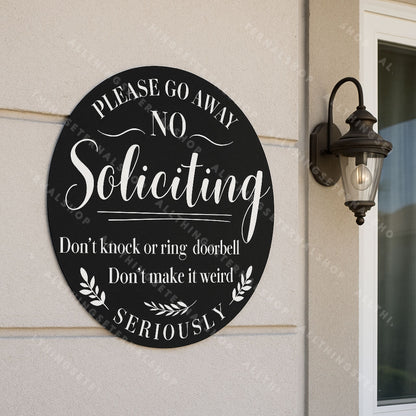 No Soliciting Metal Yard Sign – Modern Private Property Outdoor Decor