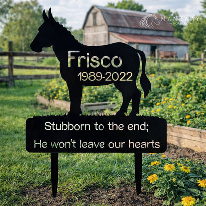 Frisco Donkey Memorial Garden Stake – view 3