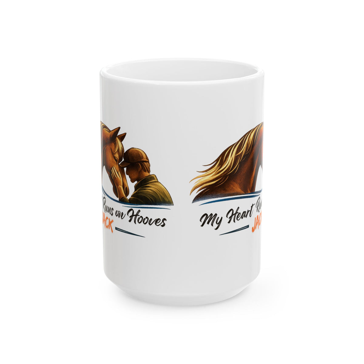 Heart Runs on Hooves Male Ceramic Mug – view 5