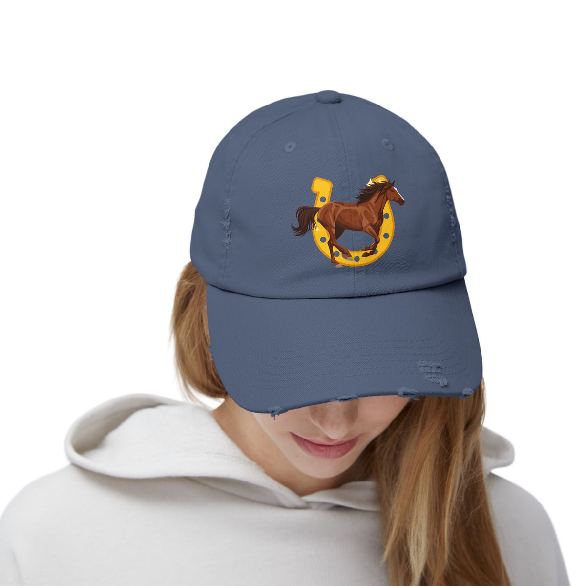 Lucky Horse Horseshoe Distressed Cap – view 14