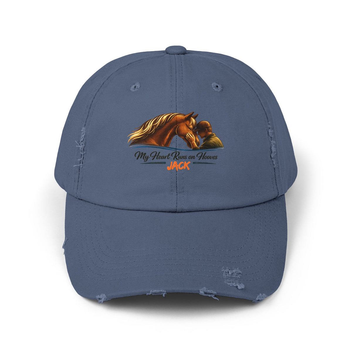 Heart Runs on Hooves Personalized Distressed Cap – view 7