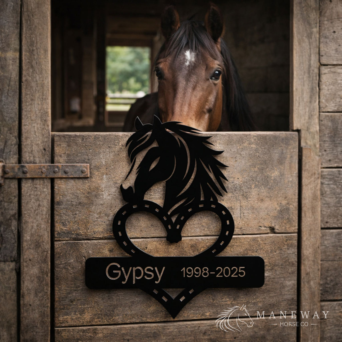 Gipsy Heart-Shaped Memorial Metal Stall Sign – view 2
