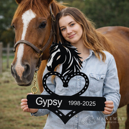 Gipsy Heart-Shaped Memorial Metal Stall Sign – view 3