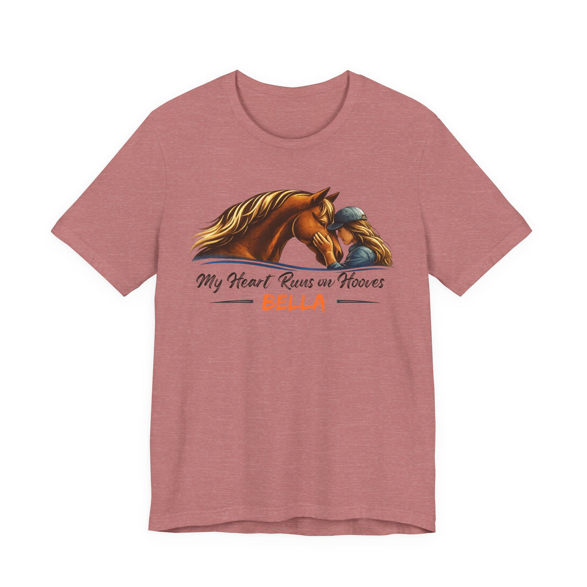 Personalized Heart Runs on Hooves T-Shirt – view 2