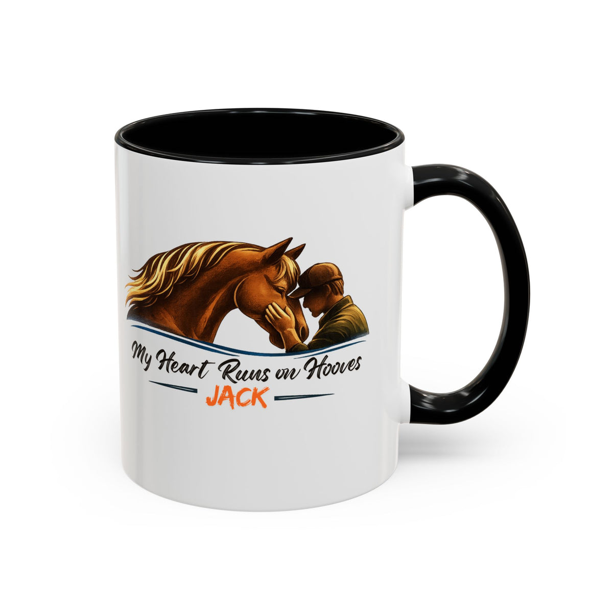 Heart Runs on Hooves Male Two-Tone Mug – view 6