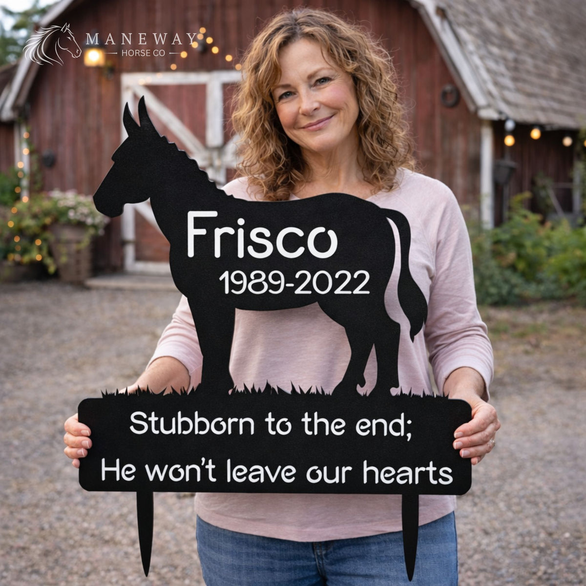 Frisco Donkey Memorial Garden Stake – view 2