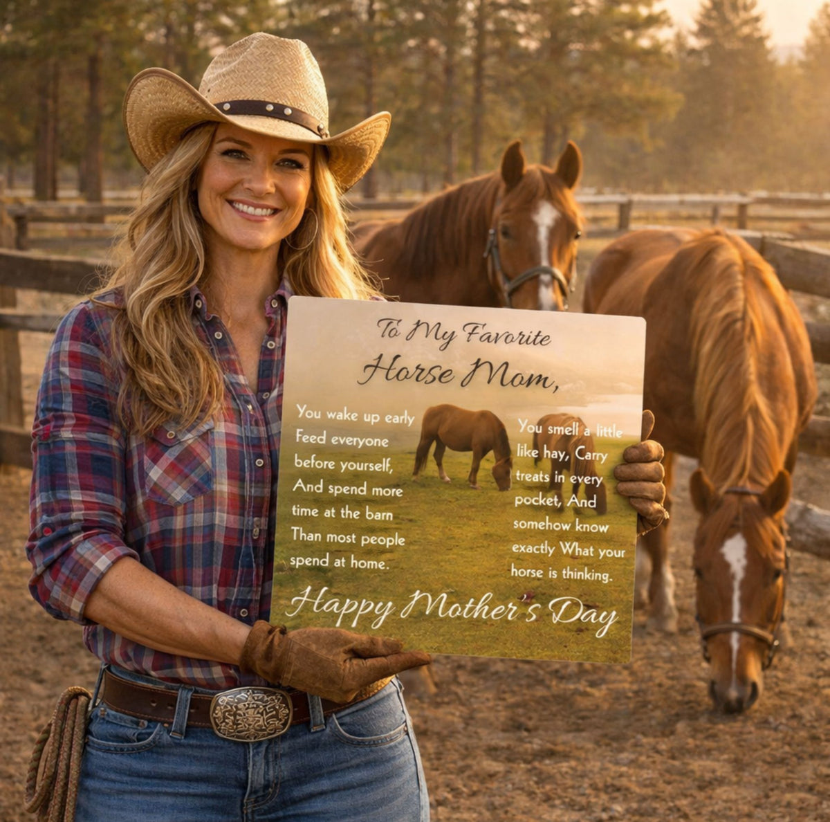 Favorite Horse Mom Meadow Metal Print