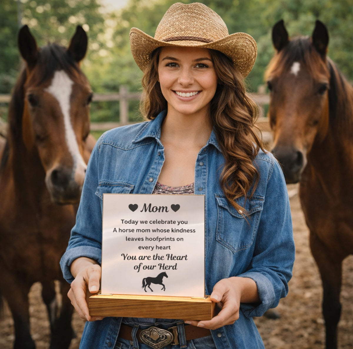 Heart of Our Herd White Acrylic Plaque – view 2