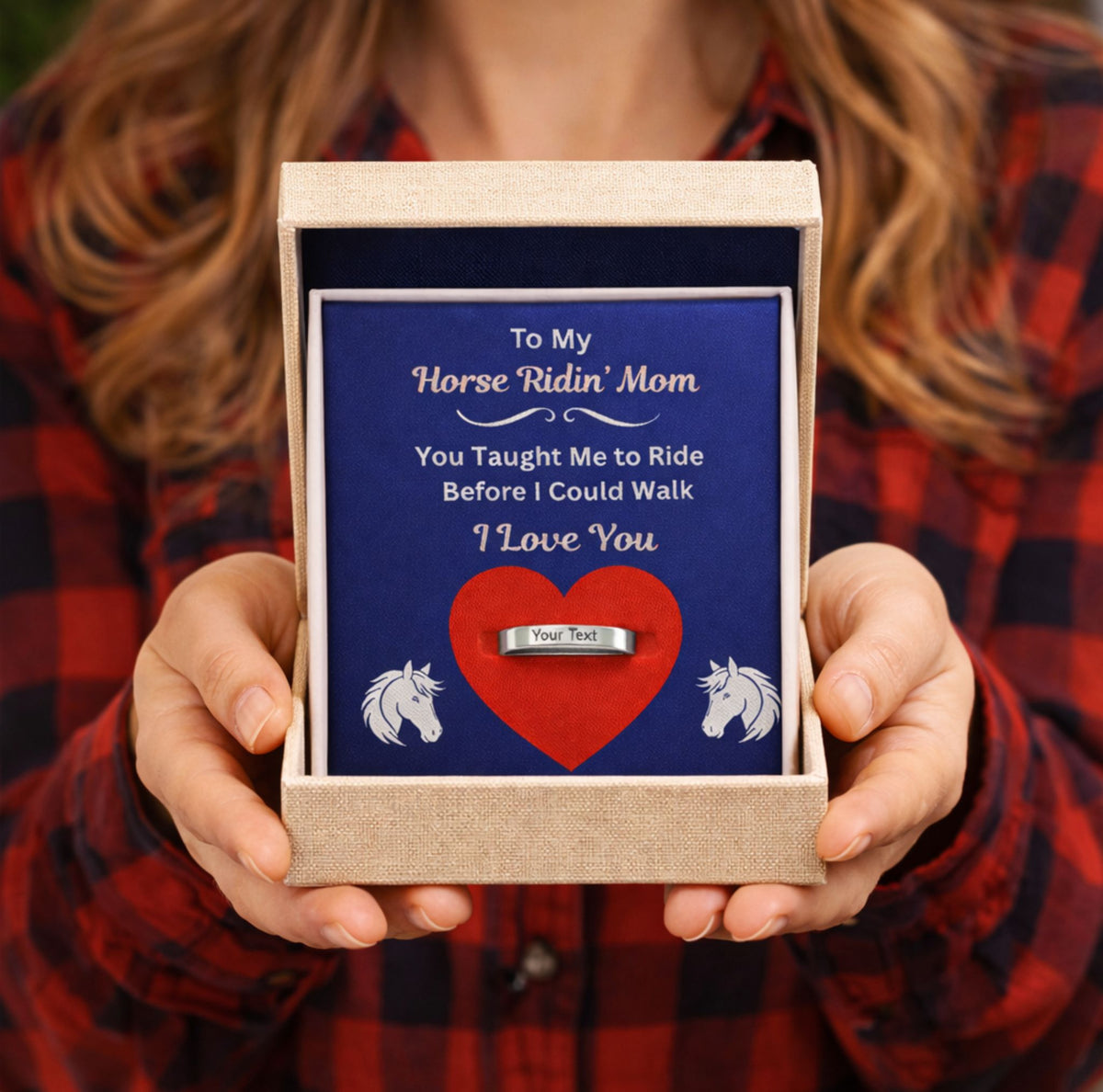 Horseback Riding Mom Message Ring – view 2