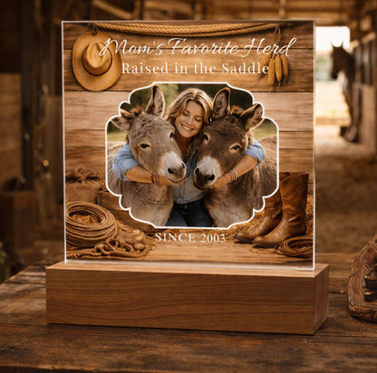 Favorite Donkey Herd Acrylic Photo Plaque