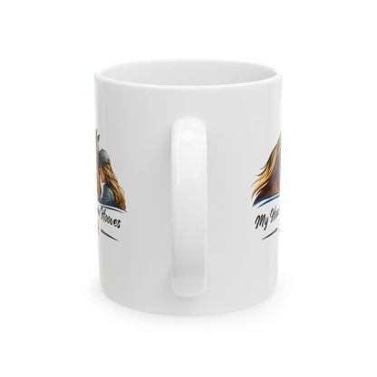 Heart Runs on Hooves Female Ceramic Mug – view 9