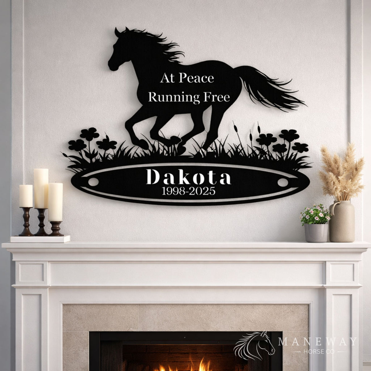 Classic Horse Oval Memorial Metal Sign – view 5
