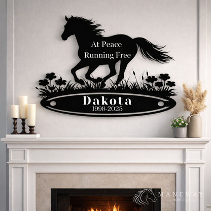 Classic Horse Oval Memorial Metal Sign – view 5