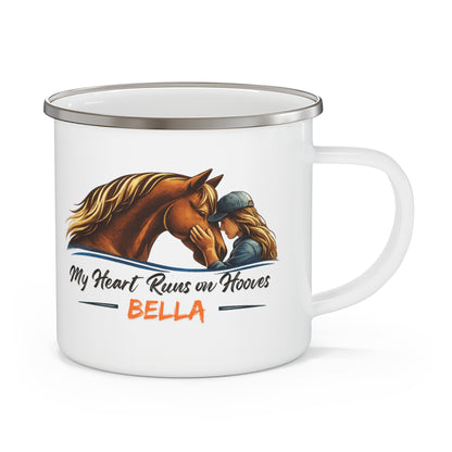 Heart Runs on Hooves Female Enamel Mug – view 4