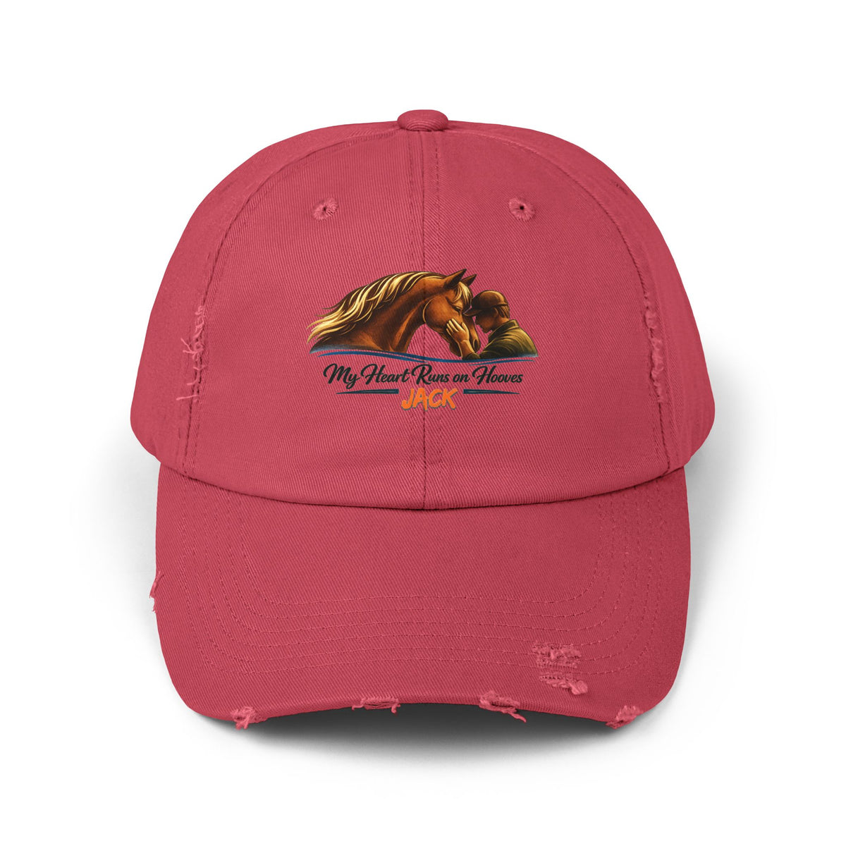 Heart Runs on Hooves Personalized Distressed Cap – view 10