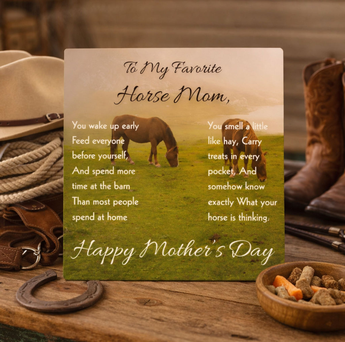 Favorite Horse Mom Meadow Metal Print – view 3