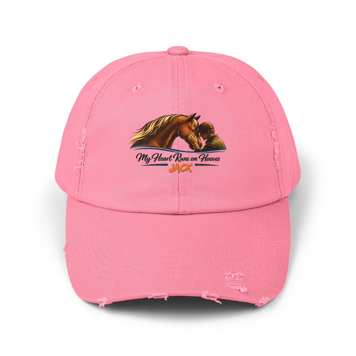 Heart Runs on Hooves Personalized Distressed Cap – view 9