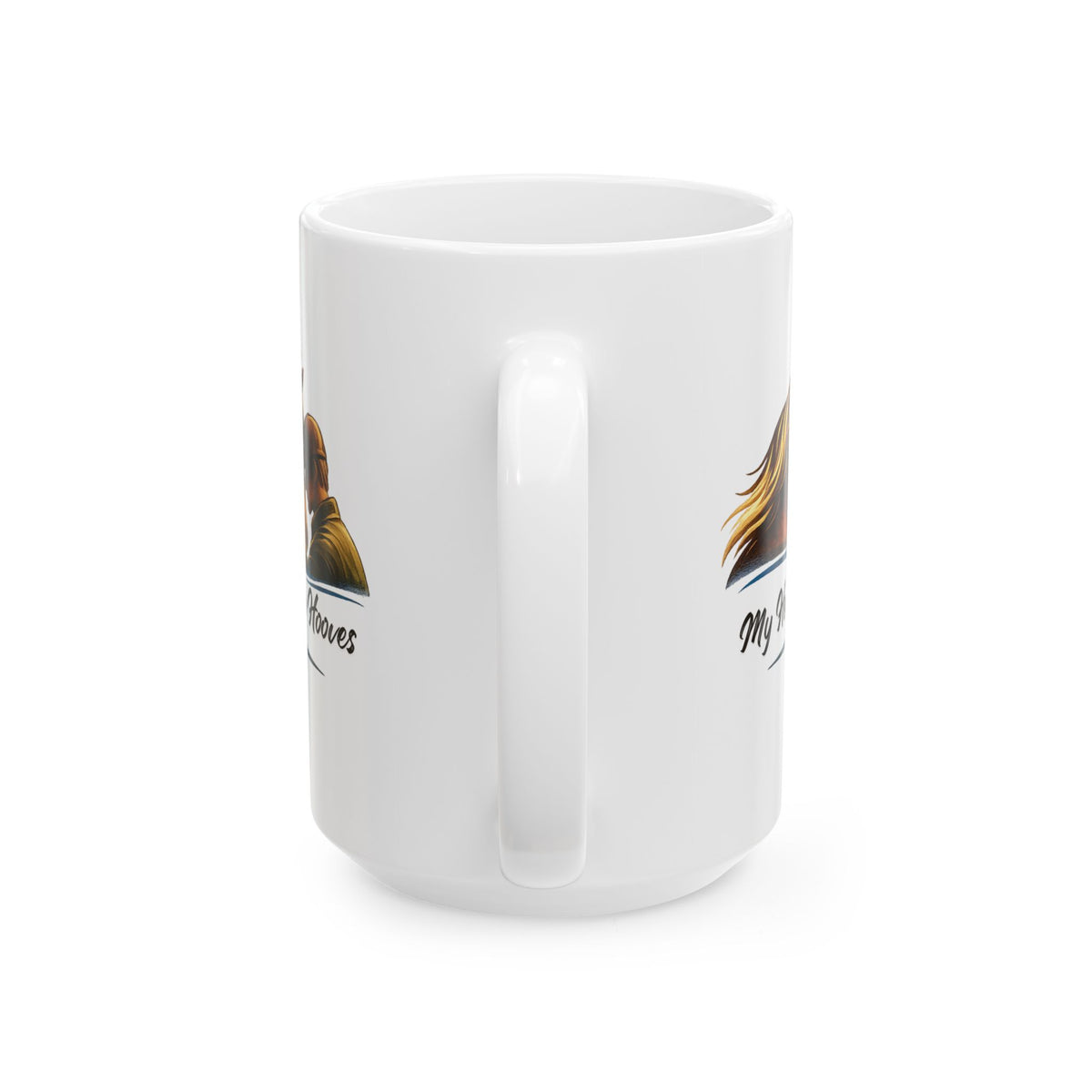 Heart Runs on Hooves Male Ceramic Mug – view 9