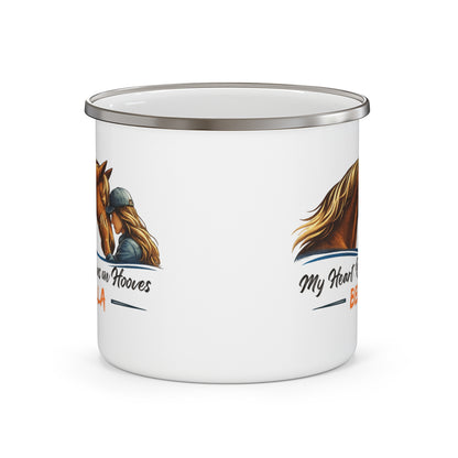 Heart Runs on Hooves Female Enamel Mug – view 5