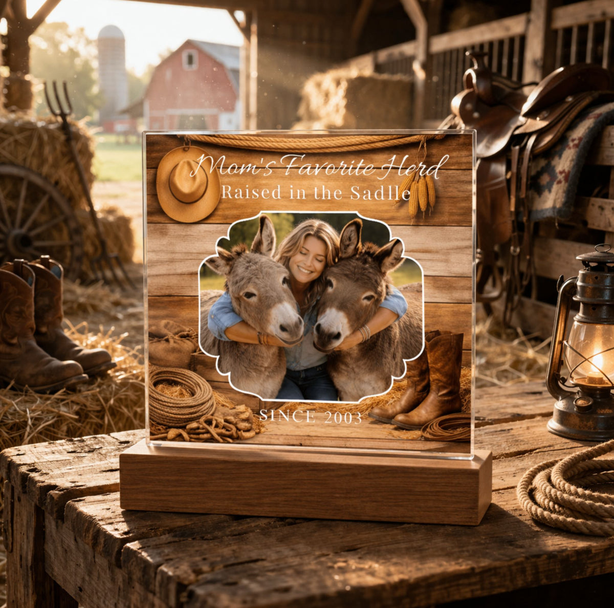 Favorite Donkey Herd Acrylic Photo Plaque