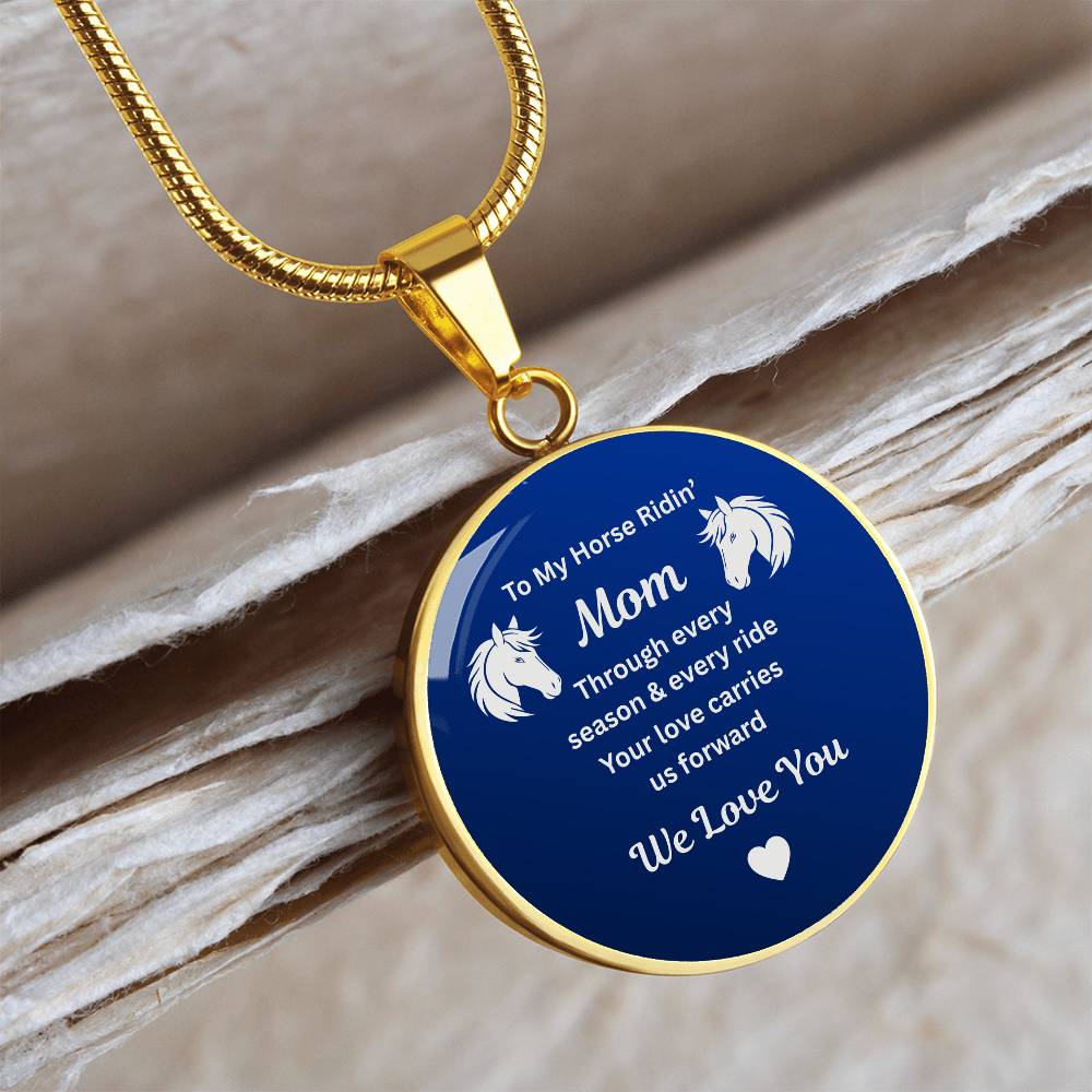 Horse Ridin Mom Circle Necklace – view 7