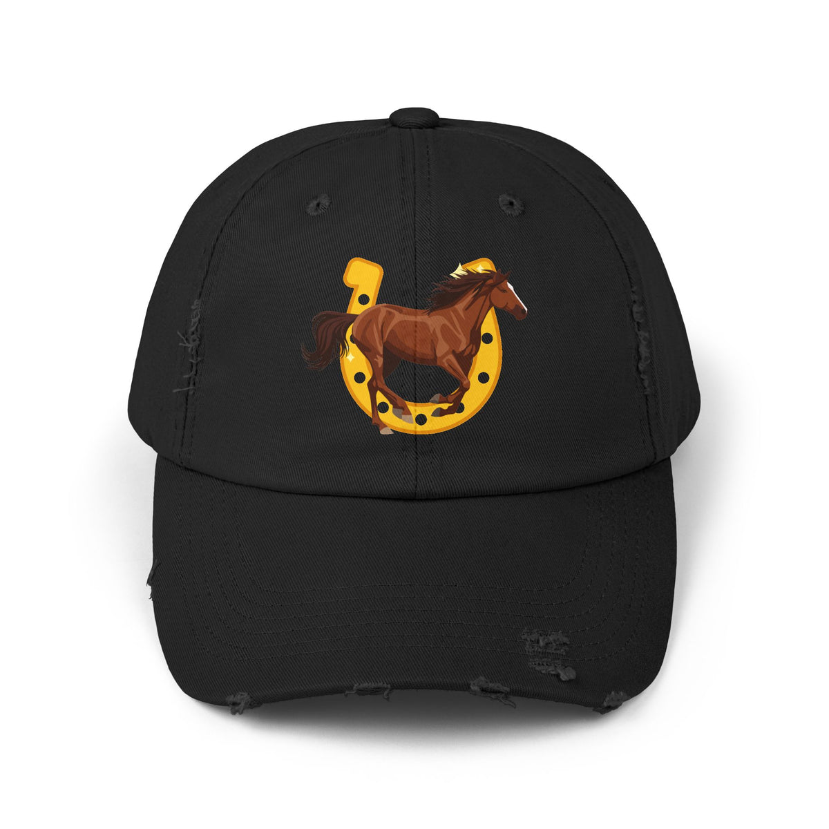 Lucky Horse Horseshoe Distressed Cap – view 5