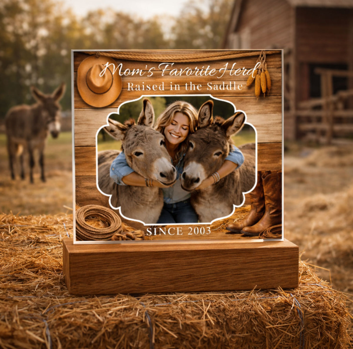 Favorite Donkey Herd Acrylic Photo Plaque