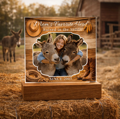 Favorite Donkey Herd Acrylic Photo Plaque