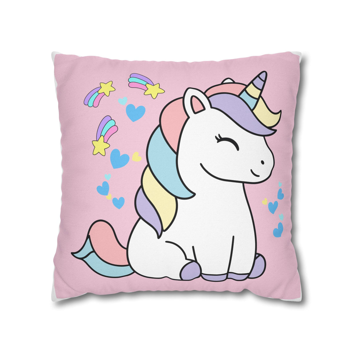 Sleepy Pastel Unicorn Throw Pillowcase