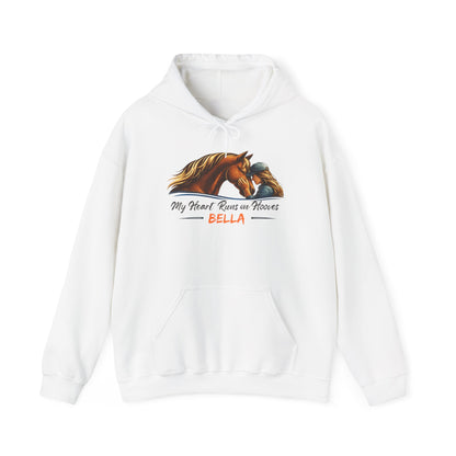 Personalized Heart Runs on Hooves Hoodie – view 6