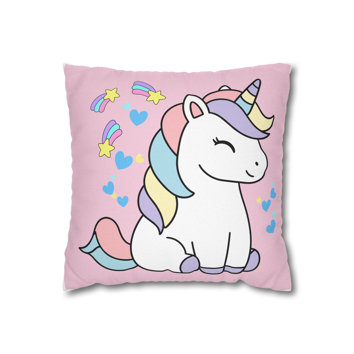 Sleepy Pastel Unicorn Throw Pillowcase