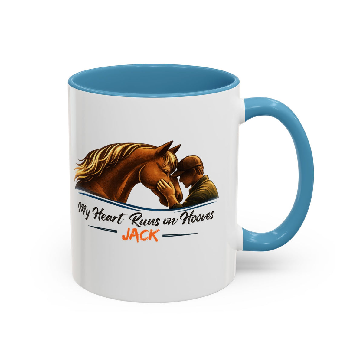 Heart Runs on Hooves Male Two-Tone Mug – view 10