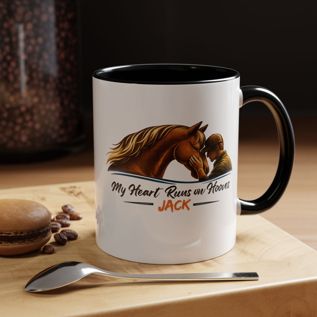 Heart Runs on Hooves Male Two-Tone Mug – view 4
