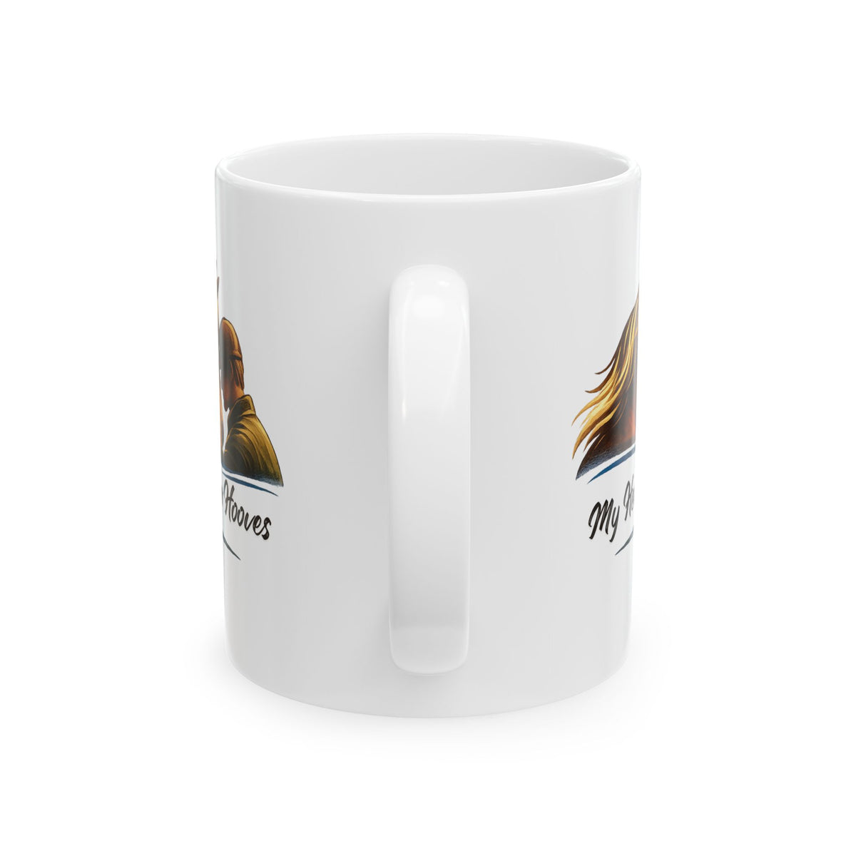 Heart Runs on Hooves Male Ceramic Mug – view 7