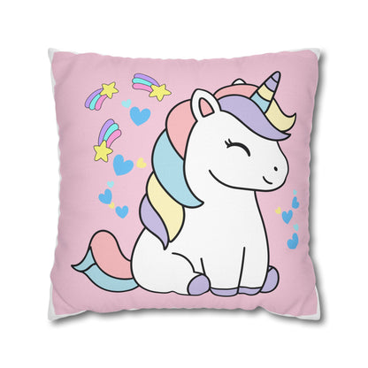 Sleepy Pastel Unicorn Throw Pillowcase
