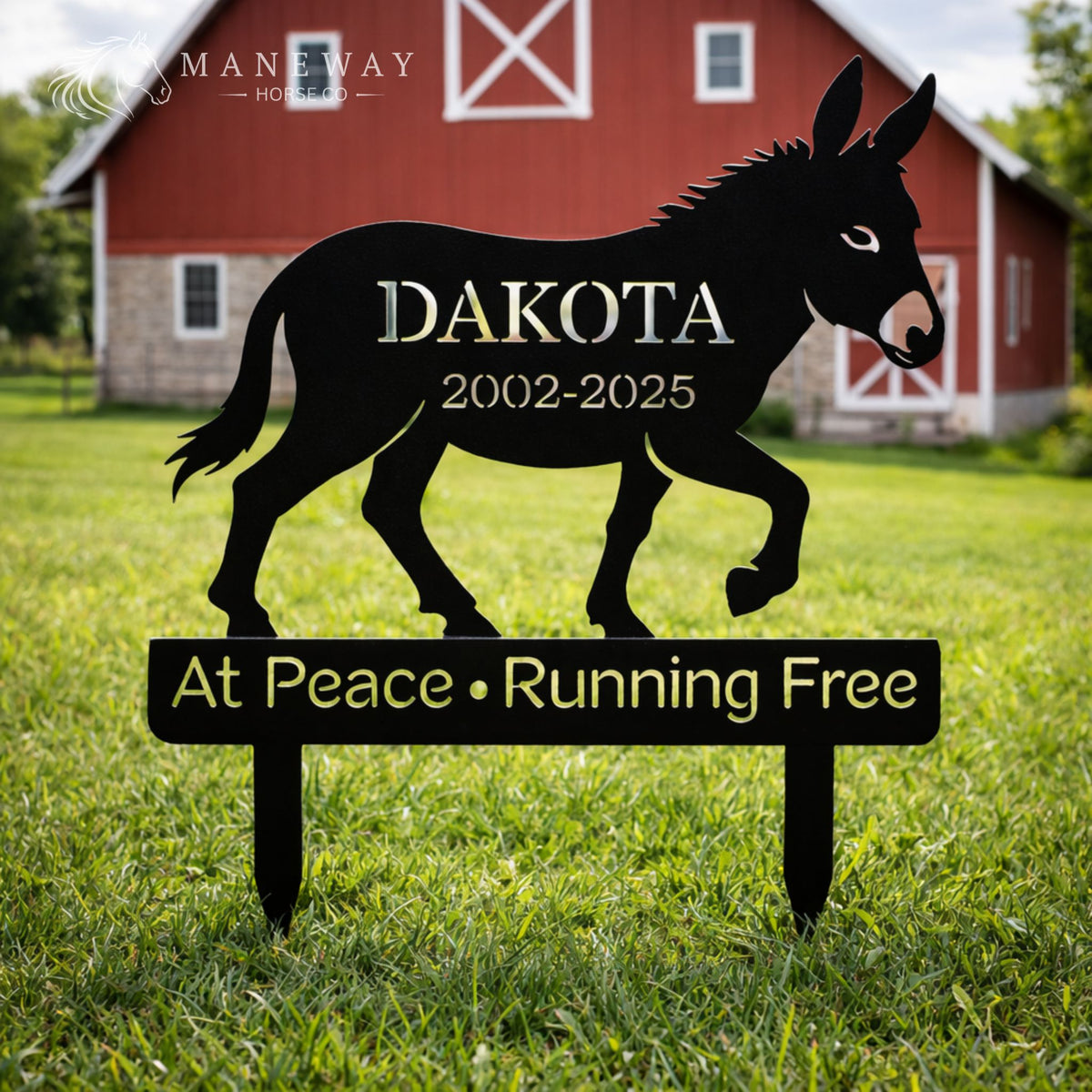 Walking Donkey Memorial Garden Stake
