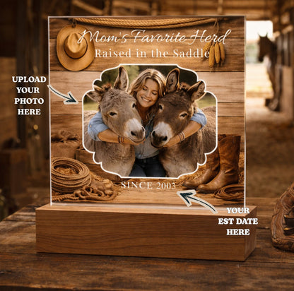 Favorite Donkey Herd Acrylic Photo Plaque